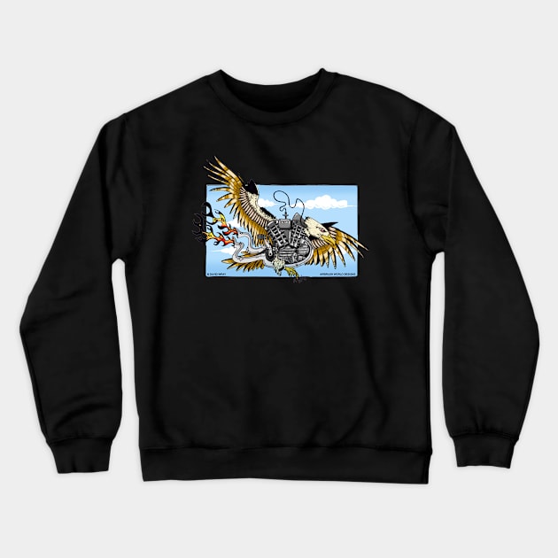 Eagle Motorcycle Crewneck Sweatshirt by Airbrush World